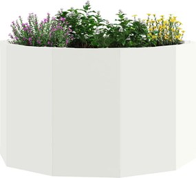 vidaXL Γλάστρα Λευκό 60 x 60 x 35 cm Ατσάλι