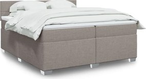 vidaXL Κρεβάτι Boxspring με Στρώμα Taupe 200x200 εκ. Υφασμάτινο