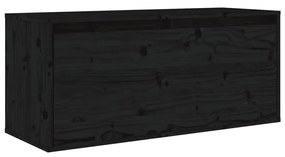 vidaXL Ντουλάπι Τοίχου Μαύρο 80 x 30 x 35 εκ. από Μασίφ Ξύλο Πεύκου