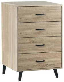 Συρταριέρα Adrenile mdf σε φυσική απόχρωση και μαύρο μεταλλικό πόδι 80x40x84εκ 80x40x84 εκ.