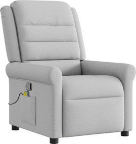vidaXL καρέκλα ανάκλισης μασάζ Cloud Grey Fabric