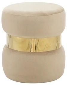 LINDA/R ΣΚΑΜΠΟ BEIGE VELVET ΥΦΑΣΜΑ Φ.37Χ43εκ.