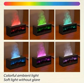 Υγραντήρας χώρου με εφέ φλόγας - 626286 - Black