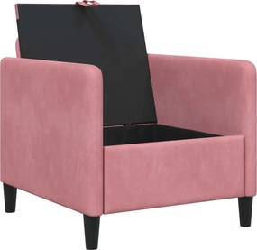 vidaXL Καναπές με Αποθήκευση Ροζ 72 x 78 x 87 εκ. Πολυεστέρας