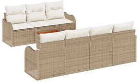 vidaXL Σετ Καναπέ Κήπου 8 pcs Beige, λευκό