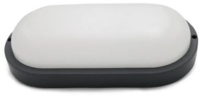 Adeleq Απλίκα PC Οβάλ 26x13.5cm LED 18W 4000K IP54 Σκούρο Γκρι 21-2601811