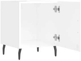 vidaXL Κομοδίνα 2 τεμ. Γυαλ. Λευκό 40 x 40 x 50 εκ. από Επεξεργ. Ξύλο