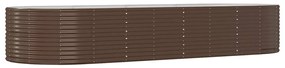 vidaXL Ζαρντινιέρα Καφέ 367x140x68 εκ. Ατσάλι με Ηλεκτρ. Βαφή Πούδρας