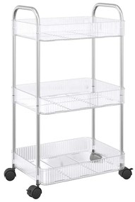 vidaXL Καρότσι αποθήκευσης 3 Επίπεδα Διαφανές 37x28x68 εκ. Ακρυλικό