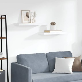 vidaXL Ράφια Τοίχου 2 τεμ. Άσπρα 60 x 23,5 x 3,8 εκ. MDF