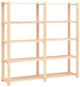 vidaXL Ραφιέρες 5 Επιπέδων 10τεμ 500 κ 170x38x170 εκ Μασίφ Ξύλο Πεύκου