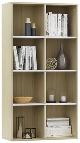 vidaXL Ραφιέρα/Βιβλιοθήκη Λευκή/Sonoma 66x30x130 εκ. από Μοριοσανίδα