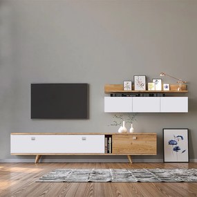 Σύνθεση τηλεόρασης Hera Megapap χρώμα sapphire oak - λευκό 170x37x45εκ.-GP055-0023,1