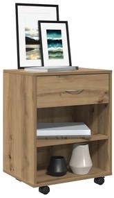 vidaXL Ντουλάπι Τροχήλατο Αρτισιανή Δρυς 46x36x59 εκ. Επεξεργ. Ξύλο