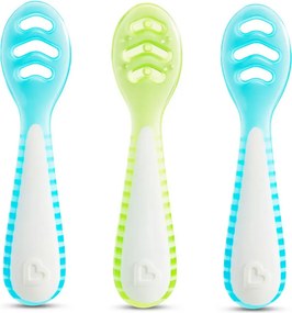 Κουτάλια Φαγητού (Σετ 3τμχ) Munchkin Gentle Dip Blue-Green