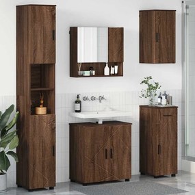 vidaXL Σετ Επίπλων Μπάνιου με συρτάρι 5 pcs Καφέ δρυς 61 x 35 x 64 εκ.