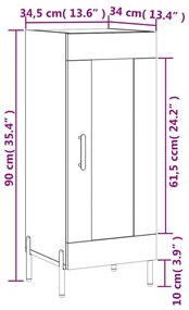 Ντουλάπι Καφέ Δρυς 34,5 x 34 x 90 εκ. Επεξεργασμένο Ξύλο - Καφέ