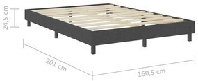 Πλαίσιο Κρεβατιού Boxspring Γκρι 160 x 200 εκ. Υφασμάτινο - Γκρι