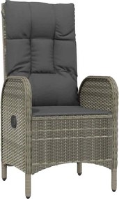 vidaXL Σετ Τραπεζαρίας Κήπου 9 τεμ. Γκρι Συνθ. Ρατάν με Μαξιλάρια