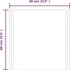 vidaXL Καθρέφτης Μπάνιου με LED 60x60 εκ.
