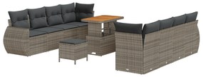 vidaXL Set Κήπου  11 κομματιών με Μαξιλάρια Γκρι