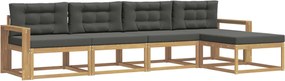 vidaXL Σειρά Καναπέ Εξωτερικού 4 pcs Άσπρο και Ανθρακί Πολυεστέρας