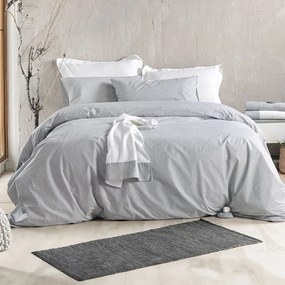 Σεντόνια Sinclair Με Λάστιχο (Σετ 4τμχ) Grey Ρυθμός Queen Size 230x260cm Cotton-Polyester