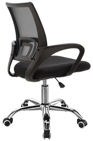 Καρέκλα γραφείου Berto II pakoworld με ανάκλιση ύφασμα mesh σε μαύρη απόχρωση 60x48x85-95εκ