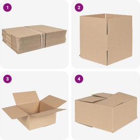 vidaXL Πτυσσόμενο Κουτί 50 pcs Φυσικό 30 x 30 x 15 cm Χαρτόνι