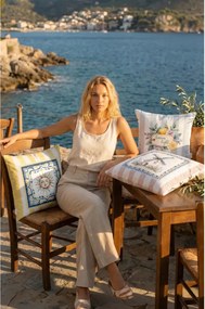 Stewehome Μαξιλάρι με ραφιέρα φυσικό σχέδιο διπλής όψης τετράγωνο 43x43 cm