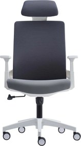 BF8900 Πολυθρόνα Γραφείου Διευθυντή, Άσπρο - Γκρι, Mesh Γκρι, Ύφασμα Γκρι   1τμχ