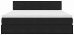 vidaXL Κρεβάτι Αποθήκης με στρώμα Μαύρο 180 x 200 cm Βελούδο