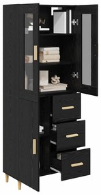 vidaXL Highboard Μαύρη Οξυά 69,5 x 34 x 180 εκ. Επεξεργασμένο ξύλο