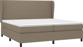 vidaXL Κρεβάτι Boxspring με Στρώμα Taupe 200x200 εκ. Υφασμάτινο