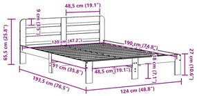 ΣΚΕΛΕΤΟΣ ΚΡΕΒ. ΧΩΡΙΣ ΣΤΡΩΜΑ ΛΕΥΚΟ 120X190 ΕΚ ΜΑΣΙΦ ΠΕΥΚΟ 855571