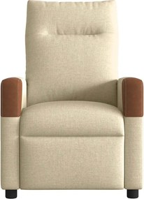 vidaXL Πολυθρόνα Μασάζ Ανακλινόμενη Ηλεκτρική Κρεμ Υφασμάτινη