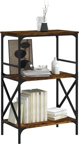 vidaXL Βιβλιοθήκη 3 Επιπέδων Καπνιστή Δρυς 59x35x90,5 εκ Επεξεργ. Ξύλο