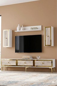 Stewehome Σετ μοντέρνας σύνθεσης τηλεόρασης με ράφι 180x30x41 cm