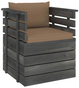 vidaXL Πολυθρόνα Κήπου από Ξύλο Πεύκου με Μαξιλάρια