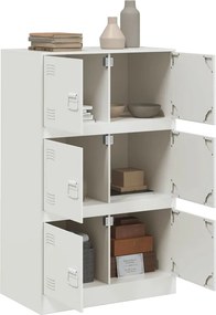 vidaXL Μπουφές Λευκός 67x39x107 εκ. από Ατσάλι