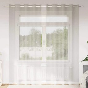 vidaXL Κουρτίνες με κουρτίνες 2 pcs Κρεμ Πολυεστέρας