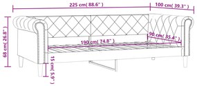 Καναπές Κρεβάτι Μαύρο 90x190 εκ. από Συνθετικό Δέρμα - Μαύρο