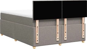 vidaXL Κρεβάτι Boxspring με Στρώμα Taupe 140x190 εκ. Υφασμάτινο