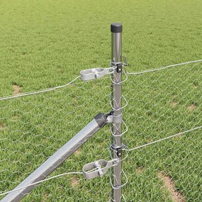 vidaXL Εξαγωνική Φράχτη με Στύλο 100 x 0,8 μ Ασημί Δίχτυ