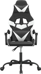 vidaXL Καρέκλα Gaming Περιστρεφόμενη Μαύρη/Λευκή από Συνθετικό Δέρμα