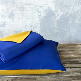 Παπλωματοθήκη Υπέρδιπλη (Σετ 220x240) 2 Όψεων Nima Bed Linen Abalone AW2022 Ώχρα,Μπλε