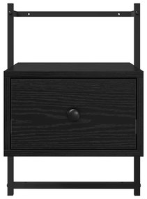 vidaXL Κομοδίνο 2 pcs Μαύρη Οξυά 35 x 30 x 51 εκ. Επεξεργασμένο ξύλο