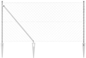 vidaXL Αλυσίδα Φράχτη με 7 Στηρίγματα 1x10 m, Γαλβανισμένος Χάλυβας