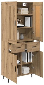 vidaXL Highboard με συρτάρι 2 pcs Artisan Oak Επεξεργασμένο ξύλο
