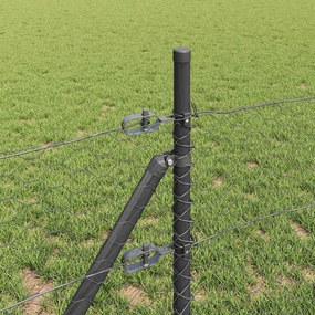 vidaXL Έξιγωνο φράχτη σταθερού εδάφους 25 x 0,4 m Γκρι Δίχτυ